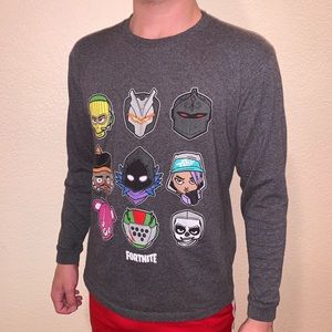 Grey long sleeve fortnite t shirt XL kids